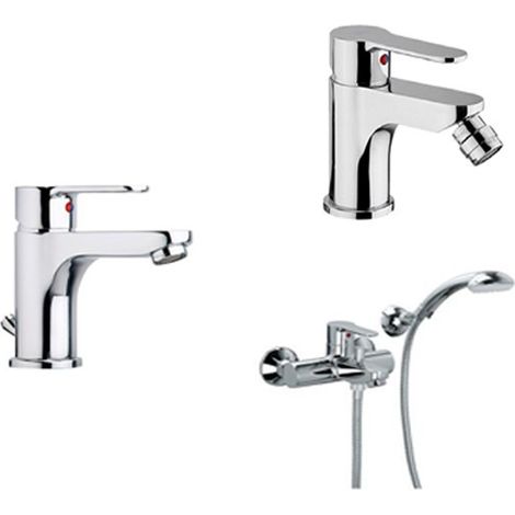 Composizione Blu, miscelatori lavabo, bidet e vasca in ottone (1/4)