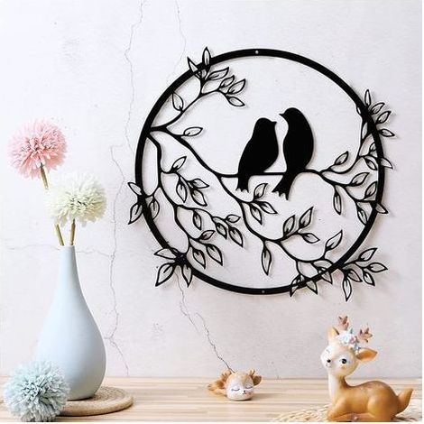 Autre déco murale,En métal mur art oiseaux sur branche en métal oiseau silhouette mural sculpture mur suspendu décor art décor de bureau pour chambre jardin salon salon intérieur décorations extérieur