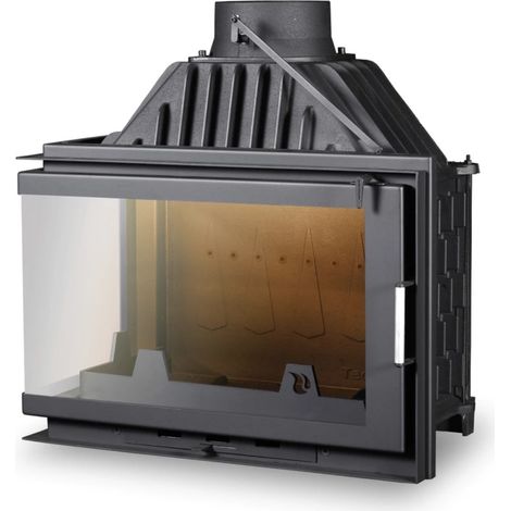 Insert cheminée Carolina noir 15kW avec vitre à gauche (1/2)