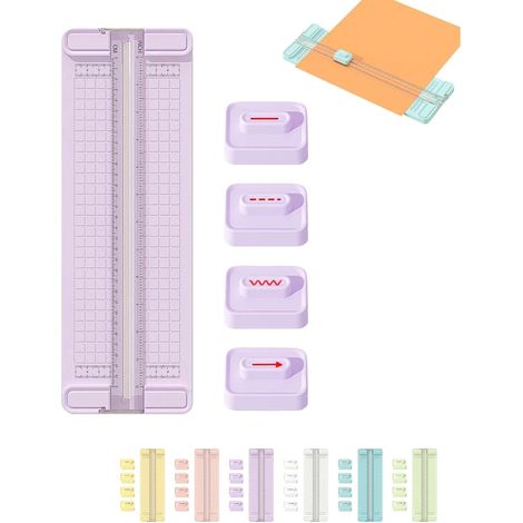 Massicot bidirectionnel 4 en 1, mini avec lames droites, ondulées, (1/5)