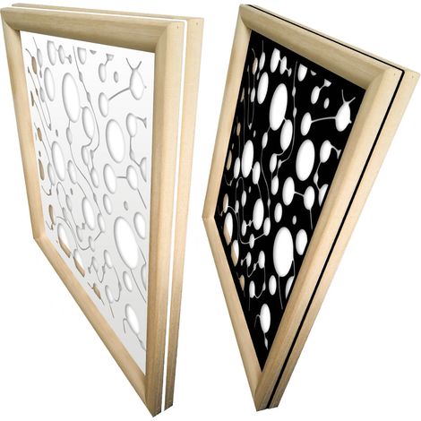 BAKTERIA - Modules décoratifs en bois et PVC - Dimension : 98x98 cm - Couleur : blanc