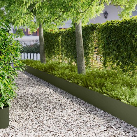Teenpull – Raseneinfassung 20 pcs 103 x 30 cm Metall Olivgrün (1/5)