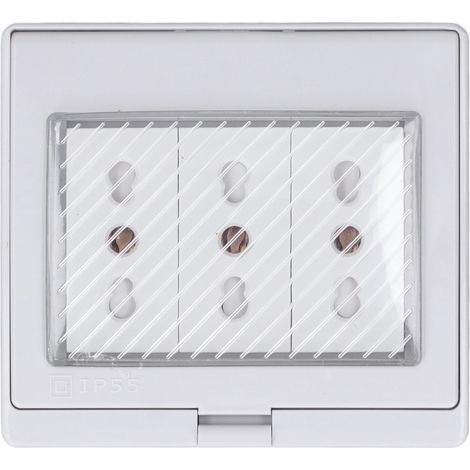 Prise murale étanche IP55, résistante à la poussière et ignifugée, 3 ports, pour extérieur, type italien, 110-250 V (1/5)
