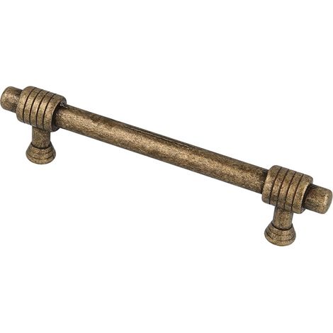 Poignée De Meuble Type Anse, Modèle 180m, En Zamak Avec Finition Or Vieilli, 96 Mm, Blister 4 Unités