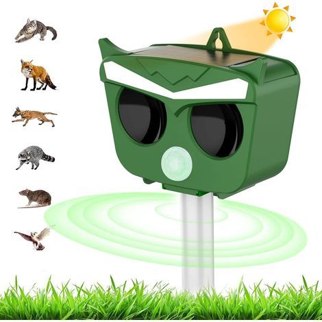 Répulsif Chat Ultrason,Repulsif Chien,Charge Solaire,Chargement USB,Etanche IP66 Prévenir Les Chiens et Les Chats, Les Oiseaux, pour Jardins, Champs, Pépinières (1/5)