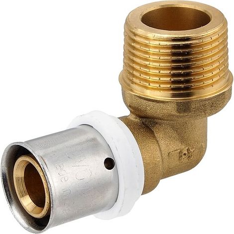 Pressfitting-Winkel 90° - 20 x 2,0 mm - 3/4 Zoll Außengewinde für MV-Rohr