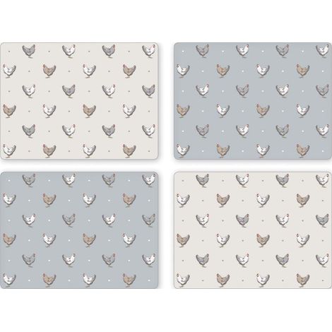Lot de 4 Sets de Table, Bleu, Each Mat Measures 29 x 21.5cm (1/5)