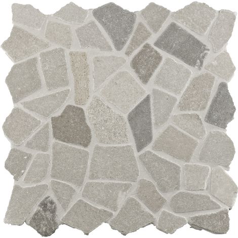 Mosaïque pierre naturelle antidérapante 30x30cm – Effet pierre – Couleur ice grey – Pour applications intérieures et extérieures
