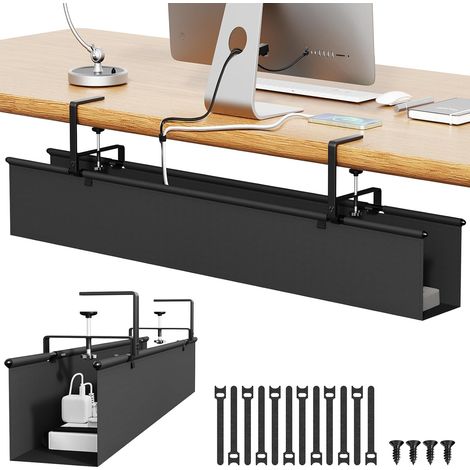 Chemin de gestion des câbles sous bureau (36 pouces / 90 cm, sans perçage) compatible avec une fixation par pince ou par vis pour organiser les câbles (1/5)