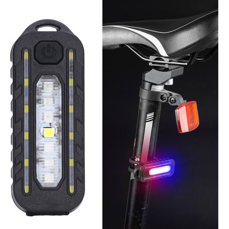 LED-Fahrradrücklicht, rotes und blaues LED-Schultersignallicht, USB-aufladbares Mountainbike-Zubehör, Zubehör für Nachtfahrten, Rücklicht (1/5)