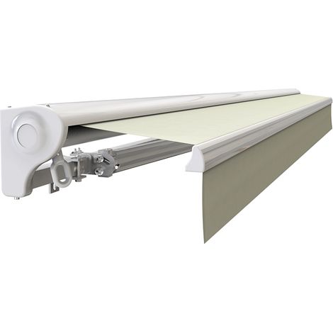 Sunny Inch – Store banne demi-coffre motorisé et manuel – 2,5m x 2m – Aluminium extrudé – Toile imperméable et anti-UV – Télécommande incluse