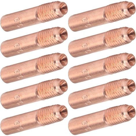 10 Stück 0,9-mm-MIG-Schweißdüsen, MIG-Schweißkontaktspitzen, Kupferleitdüsen-Set für industrielles Schweißen (1/5)