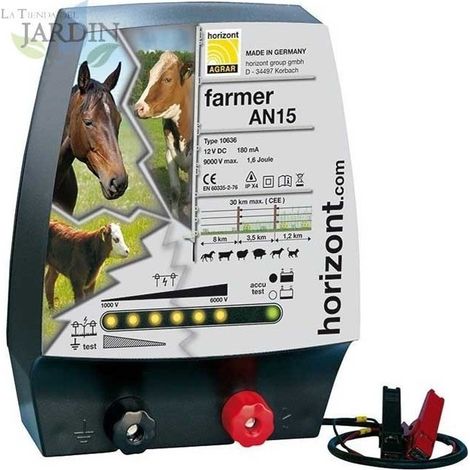 Pastor eléctrico para ganado 12V - 230V, control efectivo de cercados para animales grandes