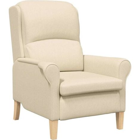 Fauteuil en tissu beige (1/5)