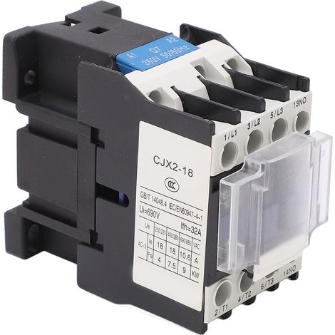 Contacteur CA, boîtier en ABS avec revêtement ignifuge, contacts argentés renforcés, contacteur de moteur électrique 380 V 18 A (1/5)
