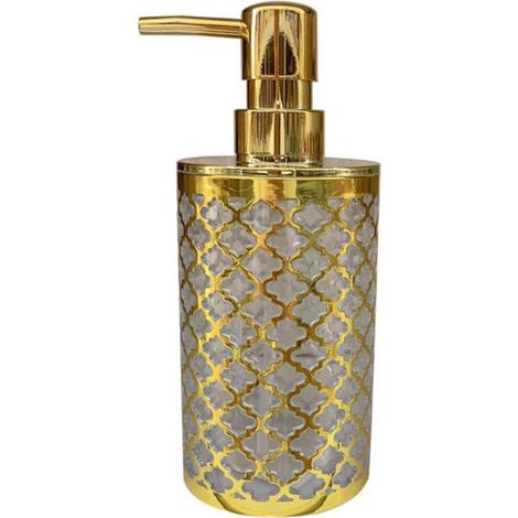 Dispenser per sapone liquido accessorio bagno oro stile barocco dosatore portasapone arredo bagni (1/2)