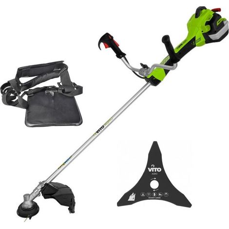 Debroussailleuse thermique 47Cm3 Moteur 2T 2.7CV + Bobine avec fil + lame 3 dents + Harnais VITO (1/5)
