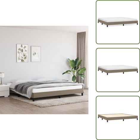 Cadre de lit sans matelas taupe 200x200 cm tissu - Cadre De Lit - Lit Double - Lit Taupe - Literie - Meuble Chambre (1/5)