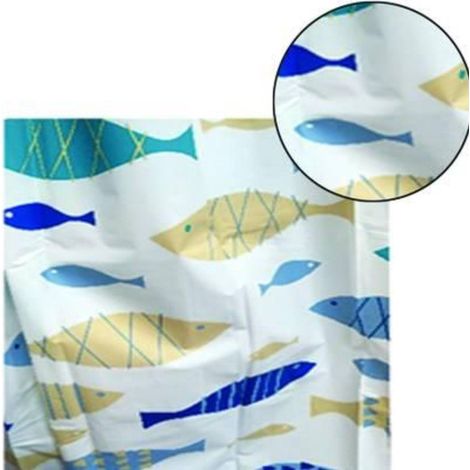TENDA PVC  PEVA 'PESCI'  cm.240 x 200 h DOCCIA VASCA NO BASTONE FERR 319638