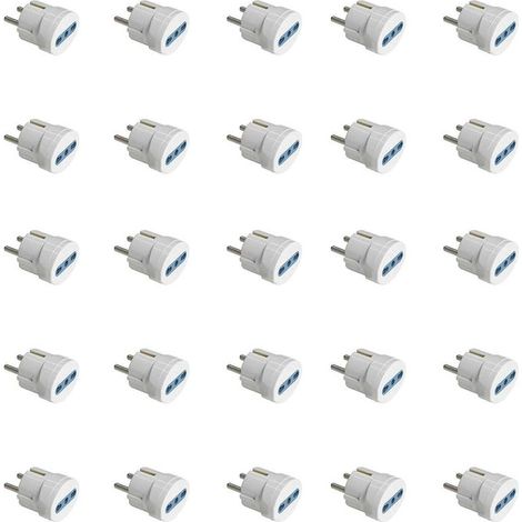 Adattatore Spina Elettrica 2P+T 16A Schuko con 1 Presa Bipasso 2P+T 10A/16A 250V Max 1500W Bianco (1/3)