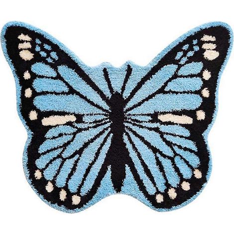 Tapis de sol haut de gamme à motif papillons et animaux, pour chambre ou salon. Épais et de forme spéciale. Tapis absorbant. (1/5)