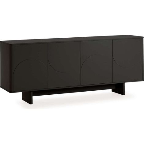 Aparador 4 puertas mod-Zuri acabado negro, 180cm(ancho) 75cm(alto) 40m(largo). (1/5)
