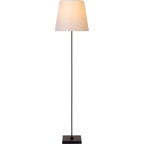 Lampada da terra classica nera paralume bianco 150cm E27 Lucide (1/5)