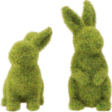 Beflockter Hasendekor aus grünem Material
