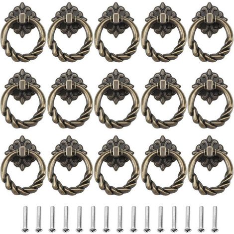 15 Pièces de Poignée de Porte Poignée de Tiroir de Porte Poignée de Tiroir Poignée d'armoire en Bronze pour Meubles de Cuisine Porte de Tiroir d'armoire (1/5)