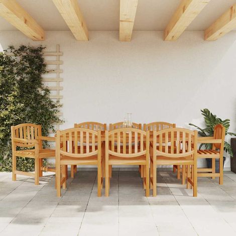 vidaXL Sillas de jardín 8 uds madera maciza de teca 58x59x88 cm (1/5)
