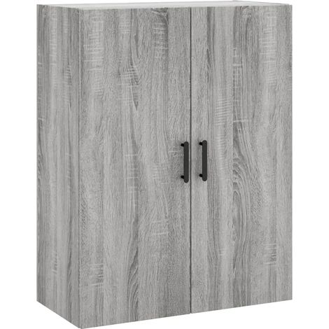 Armoire murale polyvalente design pratique rangement 69,5 x 34 x 90 cm en bois d'ingénierie gris (1/5)