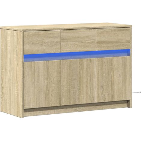 Porta TV multimediale scaffale per televisione televisore buffet sala da pranzo soggiorno camera da letto con LED rovere Sonoma 91 x 34 x 61 cm derivati del legno marrone 020026491