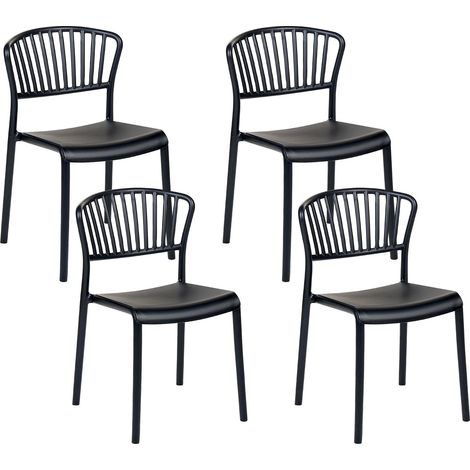 Gartenstuhl 4er Set GELA Schwarz