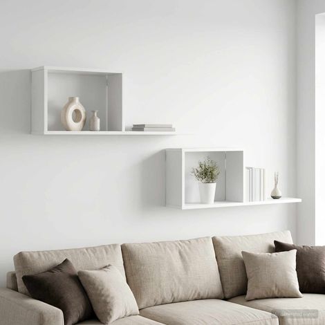 vidaXL Estantes flotantes 2 uds. Blanco 80 x 15 x 30 cm (1/5)