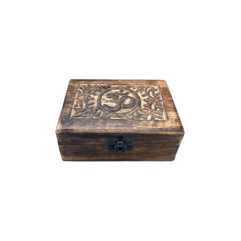 Boîte à souvenirs en bois moyenne 15x10x6cm - Om- Vendu par 1