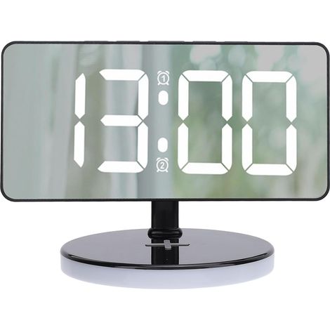 Réveil à LED, Horloge Murale de Bureau Miroir Moderne avec (1/5)