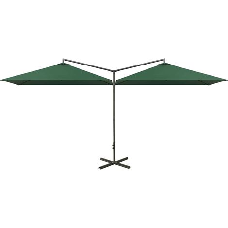 Maison Exclusive - Ombrellone Doppio con Palo in Acciaio Verde 600x300 cm (1/5)