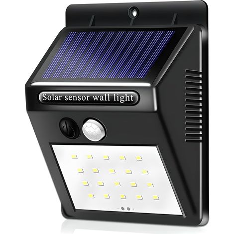Lampe Solaire Extérieur, Étanche IP65, Spot LED Avec 20 Diodes, Luminaire Exterieur Spot, Pour Jardin Garage, Cour, Patio, Blanc Froid, Capteur (1/5)