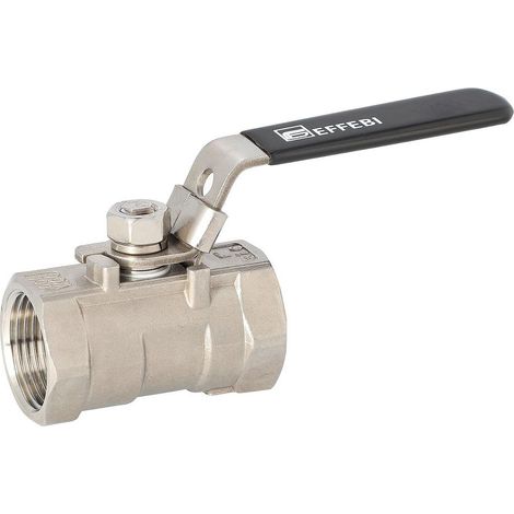 Effebi Edelstahlkugelhahn 1-teilig, DN 10 3/8", 63 bar, -10 bis 150 Grad C, rostfreier Stahl