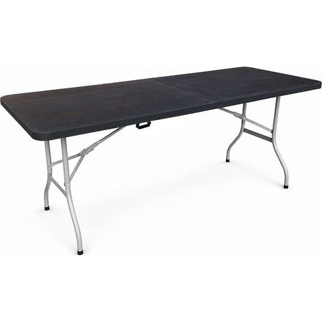 Aga Table de jardin pliant 180x74x74 cm Noir (1/5)