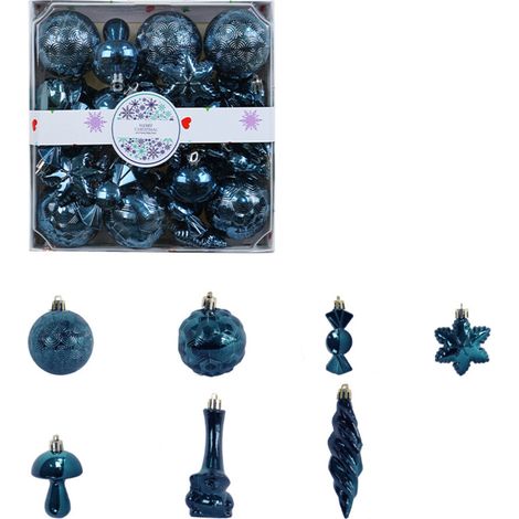 Ensemble d'accessoires d'arbre de noël élégants, 28-Bleu profond (1/5)