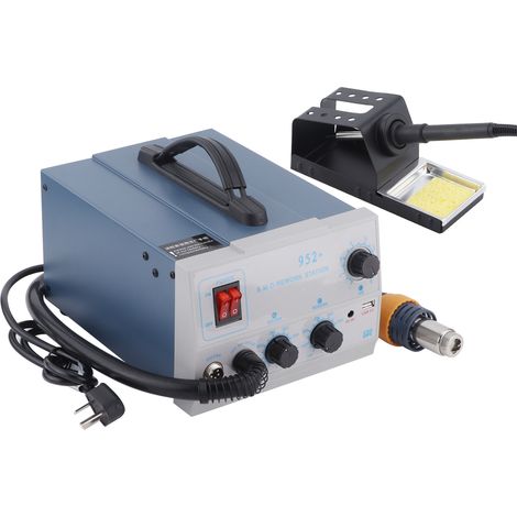 Station de soudage 952+ 2 en 1 avec pistolet à air chaud réglable pour retouche, dessoudage et soudage (prise UE AV220V) (1/5)