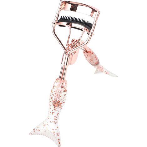 Petit recourbe-cils  Recourbe-cils en forme de queue de poisson avec dents en peigne - Accessoire de maquillage ergonomique et