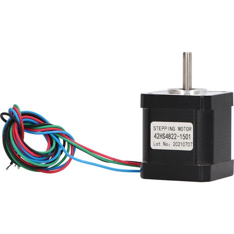 Moteur pas à pas DC3,84 V, angle de 1,8°, rotor en acier, 1,2 A, avec câble, équipement d'automatisation industrielle (1/5)