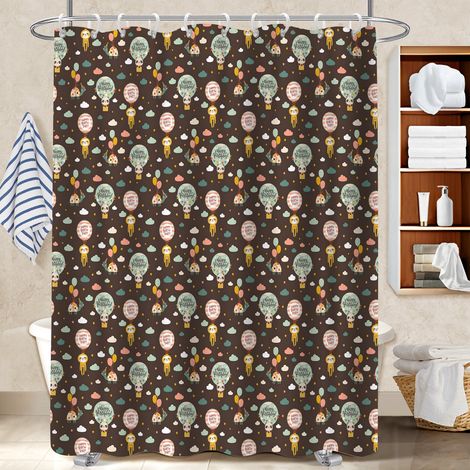 Rideau douche imperméable polyester 180x180 Élégant rideau séchage rapide pour baignoire d’angle (1/5)