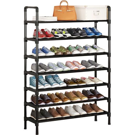 Étagère à chaussures 7 étages haute capacité, rangement stable et anti-poussière pour entrée, placard, chambre ou dressing. (1/5)