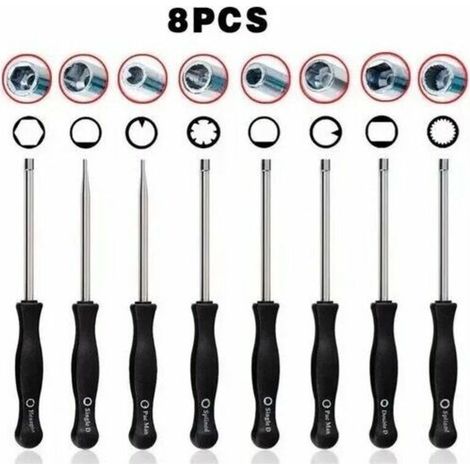 Kit De Reglage Carburateur - Pour Debroussailleuse Et Tronconneuse - 8 Pieces - Clés Double D Spline Hexagonale Simple D (1/5)