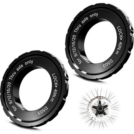 Centerlock Lot de 2 anneaux de verrouillage pour disque de frein de vélo Shimano - Outil de verrouillage central - Disque de frein pour Shimano - 44 x 26 x 8 mm - Adaptateur de moyeu de vélo (1/5)