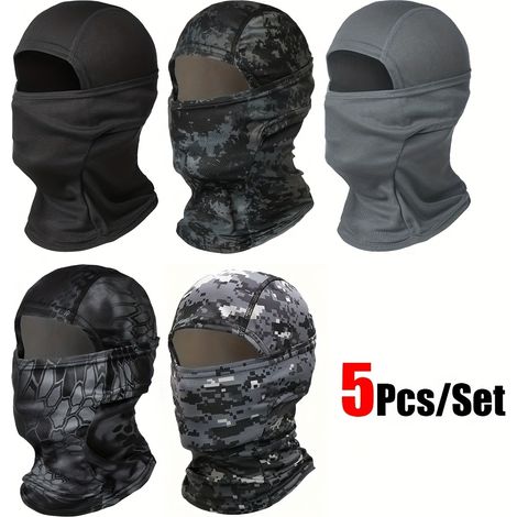 Lot de 5 cagoules/masques de protection solaire unisexes et respirants, adaptés aux activités sportives en extérieur. (1/5)