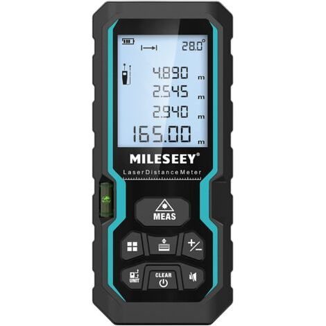 Télémètre laser 50M avec contrôle de niveau électronique, commutateur d'unité mètre/pouce/pied et mode Pythagore (1/5)